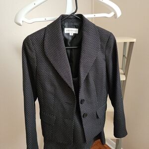 Evan Picone Navy Polka Dot Blazer
